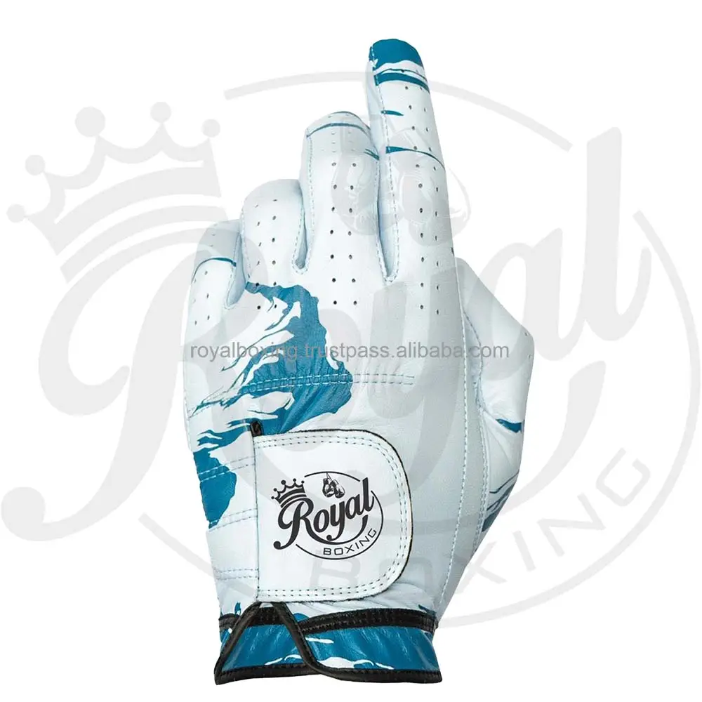 Beste Golfhandschoen Volledig Schapenleer Custom Logo Witte Kleur Golfhandschoen Linkerhand