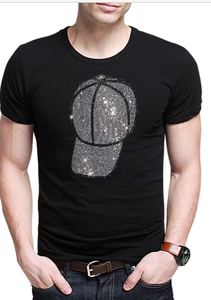 T-shirts à manches longues unisexe en coton épais et épais avec double couche de strass pour hommes - Product Image 3