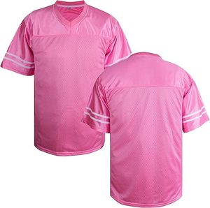 Camiseta Deportiva de Fútbol Rosa con Cuello en V, Manga Corta, Ligera, de Poliéster, Lisa - Product Image 1