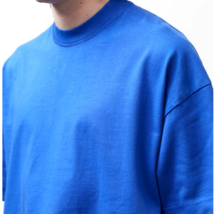 T-shirt en coton uni surdimensionné OEM, impression de logo personnalisée, manches courtes, blanc, taille plus, homme, écologique - Product Image 3