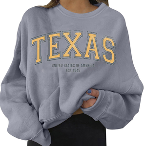 Sweat-shirt oversize décontracté pour femme, en molleton de coton tissé de haute qualité, style universitaire, pour l'hiver – Vente en gros fabricant - Product Image 5