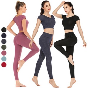 Leggings Deportivos de Cintura Alta, Secado Rápido, Sin Costuras, Colores Personalizados, Ligeros, Transpirables, para Yoga, Tallas Grandes, Venta al Por Mayor, 100% - Product Image 2