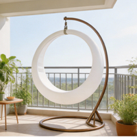 Chaise suspendue lumineuse à LED pour extérieur, en plastique PE, avec télécommande et changement de couleur, balançoires lumineuses pour patio