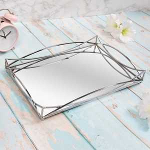 AK Laiton Moderne Décoratif Métal Verre Rectangle Forme Plateau Pour La Décoration De Table Ustensiles De Cuisine Vaisselle - Product Image 1