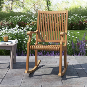 Chaise à bascule extérieure de haute qualité Chaise à bascule en bois de teck pour chaise de jardin-Serena - Product Image 2