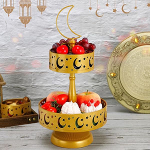 Fabuleux Design 2 Niveaux Métal Gâteau Stand Ramadan Dates Dessert Stand Pour Ramadan Décoration Tasse Gâteau Titulaire À Bon Prix - Product Image 1