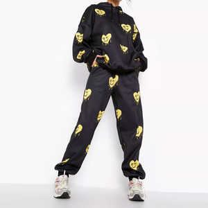 2025 chándales personalizados para mujer algodón francés Terry Vintage ácido lavado desgastado Sudadera con capucha pantalones de chándal y conjunto de Jogger con capucha - Product Image 1