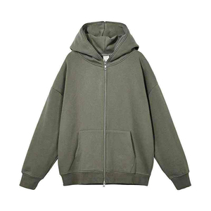 Sweat à capuche personnalisé des fabricants pour hommes 100% coton à bas prix quantité minimale de commande Sweats à capuche thermiques à fermeture éclair pour les saisons d'hiver - Product Image 1