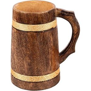 Taza de café de cerveza de madera de cerámica de color personalizado con taza de mango de madera taza de estilo único con mango de madera para Navidad - Product Image 1
