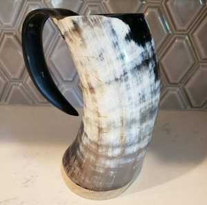 Cuerno India hecho a mano diseño personalizado buey natural y cuerno de búfalo taza por artesanía de media luna - Product Image 1