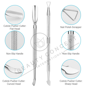 Outil professionnel de soin des cuticules, pousse-cuticules à bord fin et nettoyeur de précision en acier inoxydable pour des résultats de manucure impeccables - Product Image 3