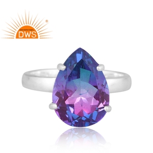 Dernière conception Bague empilable en argent sterling fin avec pierre précieuse de quartz doublet de tourmaline bio Fabricant de bijoux personnalisé - Product Image 2