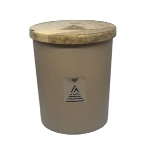 Wholesale Customized Luxury Frosted <b>Empty</b> Glass Candle <b>Jars</b> for Candle Making with with Wooden Lid Custom logo - Product Image 1