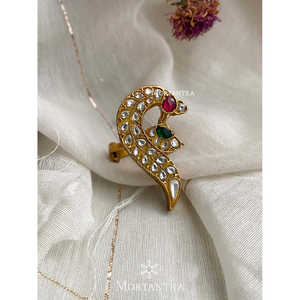 Bague en résine Thappa Jadau Kundan plaquée or multicolore, style géométrique, bijoux tendance pour enfants TJ-R38MA - Product Image 1