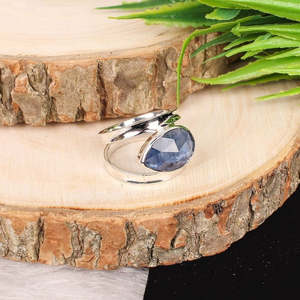 Anillo fino de Plata de Ley 925 con forma de marquesa romántica con piedra preciosa de tanzanita IGI certificado chapado en rodio oro amarillo - Product Image 5