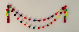 Pompom Garland Pom String Colgante de pared Colorido Fiesta Decoración Foto Prop Evento Decoraciones Idea Inauguración DE LA CASA Decoración de verano - Product Image 2