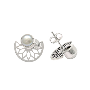 Superventas nuevo diseño esterlina 925 Plata Perla piedra diseño único Stud pendiente para ella joyería hecha a mano precio directo de fábrica - Product Image 1