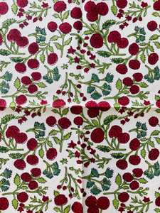 Bloc de main floral indien imprimé 100% coton grenat rouge émeraude vert serviettes en tissu pour les événements de mariage à la maison - Product Image 5