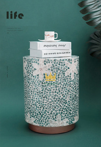 Taburete de nácar de lujo de Vietnam, artesanía de fregona natural para decoración del hogar, muebles de vida - Product Image 6