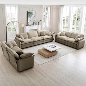 Juego de Sofás Modernos de 3 Piezas para Sala de Estar, Dos Sofás de 2 Plazas y Uno de 3 Plazas, Asientos Profundos, Tapicería Personalizable - Product Image 3