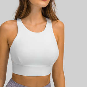 Sujetador deportivo de yoga sin costuras para mujer con correa ancha para el hombro de talla grande Fitness Gym Top Bra Técnicas lavadas - Product Image 1