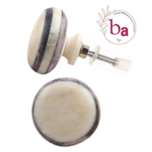 Modern Grey Stripe Resin Bone Horn Brass Wood Drawer Door <b>Cabinet</b> Knobs & Pull Handle for Wardrobe Dresser Bedroom <b>Bathroom</b> - Product Image 1