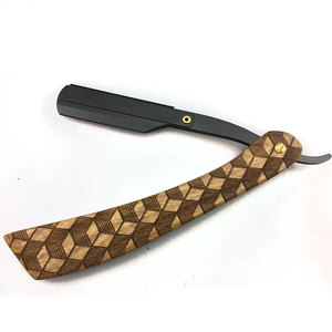 มีดโกนหนวดตรงด้ามจับทำจากไม้ออกแบบได้ตามต้องการ - Product Image 3