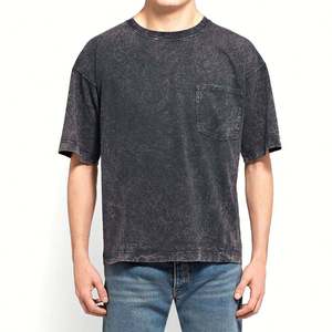 เสื้อยืดสำหรับผู้ชายเสื้อลายกรดซักเสื้อแขนสั้นทรงโอเวอร์ไซส์ - Product Image 5