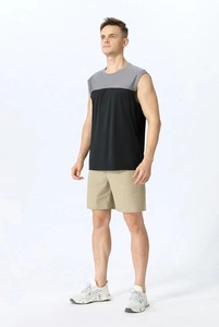 เสื้อแขนกุดมีฮู้ดสำหรับผู้ชาย, เสื้อแขนกุดมีฮู้ดคอตตอนสวมใส่สบายสำหรับใช้ในโรงยิมเสื้อผ้ากีฬา - Product Image 3