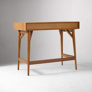 Massief teakhouten mini-bureau met natuurlijke afwerking, <span class=keywords><strong>2</strong></span> laden, voor binnengebruik - Product Image 4