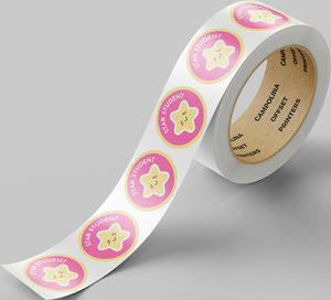 Rollo de Etiquetas Adhesivas de Papel con Dibujos Animados de Alta Calidad, 100% Orgánico, para Exhibición de Productos en Supermercados, Promoción, Reutilizable e Impermeable - Product Image 4