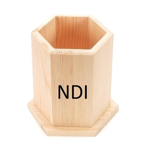Hexagonal Shape Wooden Pen Pencil Holder With Natural Finishing Customized Size Wooden Pen Pencil Holder - Product Image 1
