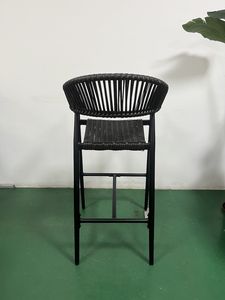 Juego de Muebles de Mimbre para Restaurante, Mesas y Sillas, Taburete de Bar de Ratán, Taburete de Bar de Metal Color Espresso Marrón, Taburete de Aluminio para Exteriores - Product Image 5