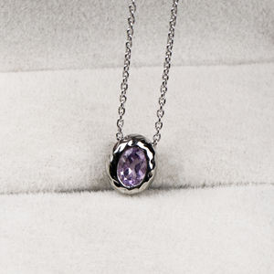 Natural <b>Amethyst</b> Gemstone Silver <b>Necklace</b> 925 Solid Sterling Silver Handmade Women's Jewelry <b>Pendant</b> For Wholesale Price - Product Image 4