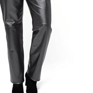 Prix de gros Pantalons en cuir pour femmes Hiver Devant plat Vente chaude Mode Droit Jambe large pour usage extérieur - Product Image 6