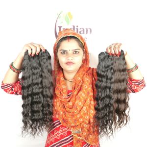 <b>Cheap</b> 100% Natural Color Black Kinky Silky Bundle wave Deep Wave Remy Indian Human Hair <b>Extensions</b> for Women - Product Image 1