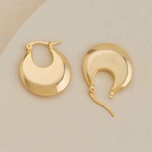 Boucles d'oreilles créoles géométriques tendance 186221 en alliage de zinc durable - Product Image 3