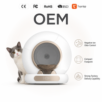 Bac à litière pour chat auto-nettoyant, fermé, rond, automatique, grande capacité, capteur intelligent, WiFi