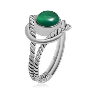 Joyería de piedras preciosas Anillo de plata esterlina 925 Plata de ley Anillo giratorio de ónix verde Cabujón natural hecho a mano 925 Joyería estampada - Product Image 3