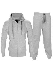 100% Cotton tracksuits sets for <b>men</b> with your brand logo printed Hooded hood trousers thick fleece fabric - Product Image 2