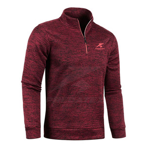 Pull en coton mélangé à col montant et fermeture éclair, motif uni, style décontracté – Conception confortable pour l'hiver, parmi nos meilleures ventes - Product Image 4