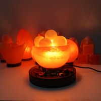 JOBAK Promotion Exceptionnelle : Lampe en Sel de Roche de l'Himalaya Naturel de Qualité Supérieure Certifiée ISO, Style Feng Shui, Sculptée à la Main, Sensation Naturelle