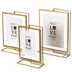 Hanging <b>Photo</b> <b>Frame</b> table Decor Metal & Glass for Wall Decor <b>Gold</b> Color Metal <b>Photo</b> <b>Frame</b> Wall Decor living Room <b>Photo</b> <b>Frame</b> - Product Image 3