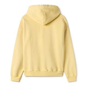 Sudadera con capucha Unisex Vintage amarilla 600 GSM 100% algodón polar transpirable estilo Streetwear hombres mujeres invierno lavado Sudadera con capucha personalizado OEM - Product Image 3