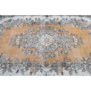 Vintage Turkish Large Rug 5.3x9 ft (163x274 cm), <b>Yellow</b> Moroccan Rug - Product Image 5