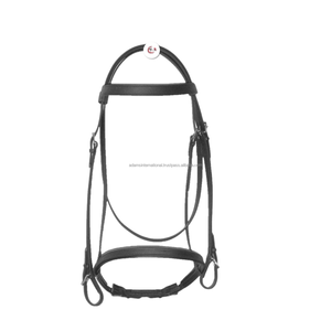 Caballo ecuestre de cuero de alta calidad, casvesson Noseband Bridle marrón con una banda para la frente cosida, equipo de carreras de caballos - Product Image 2