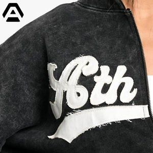 Sweat à capuche court pour femme de couleur noire en polaire ou en éponge française surdimensionnée de haute qualité par AMAZING INDUSTRIES - Product Image 6