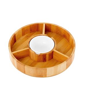 Plato de madera minimalista moderno para servir con diseño de recorte centrado para aperitivos de frutas o decoración elegante para cocina y mesa de comedor - Product Image 6