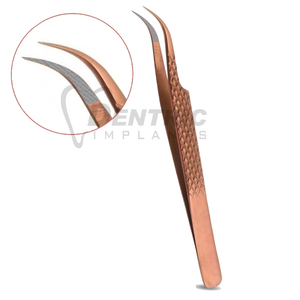 Pince à cils réutilisable professionnelle en acier inoxydable or rose à 90 degrés volume pointu personnalisé cils d'isolation incurvés droits - Product Image 4