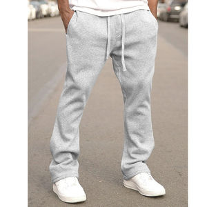 Pantalon de survêtement évasé décontracté pour homme, taille mi-haute, coupe droite, en toile légère, respirant, écologique et tendance – Vente en gros - Product Image 4